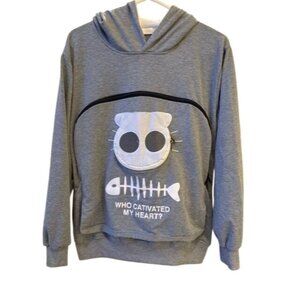 Cat-Themed‎ Hoodie With Pet Pouch & Funny Design